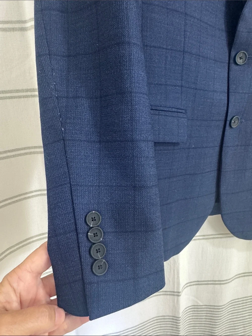 Kenneth Cole Awearness Navy Windowpane Sport Coat